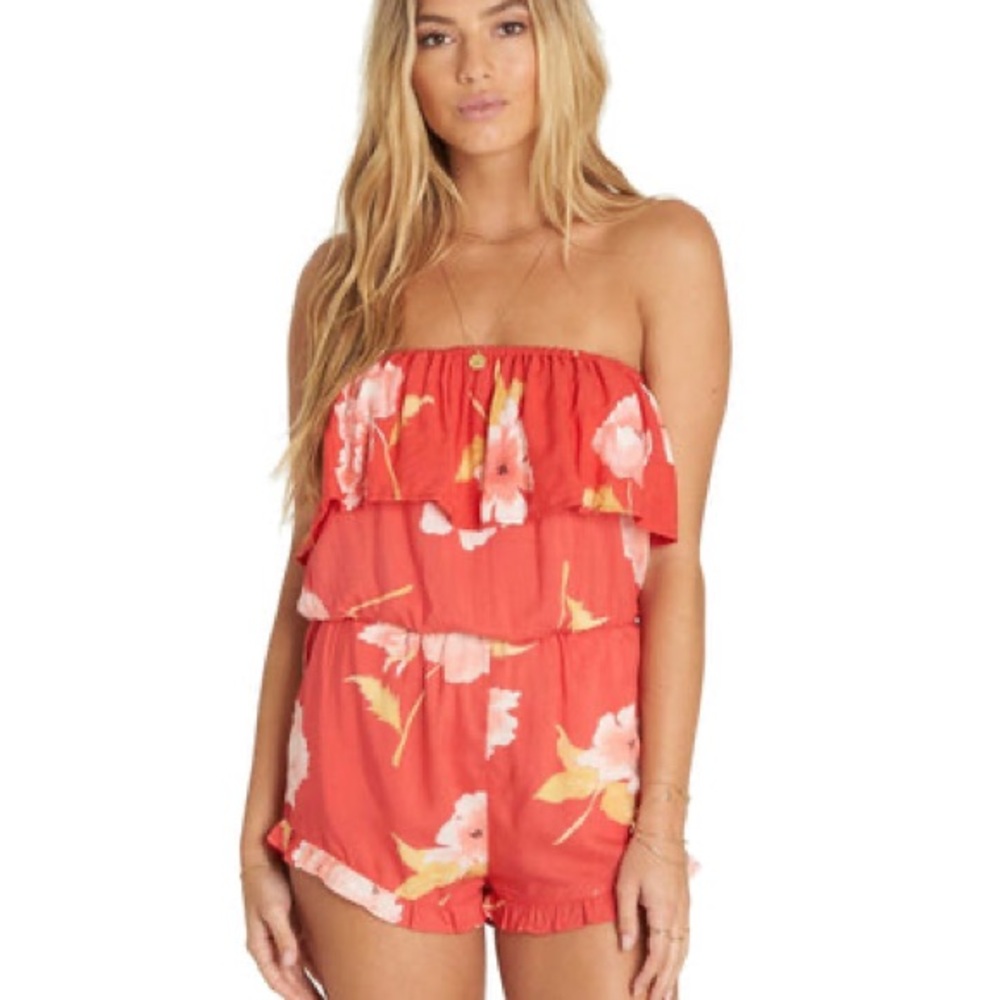 Billabong Red floral romper